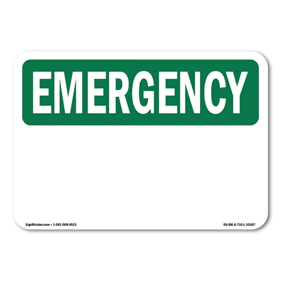 OSHA EMERGENCY Sign - Blank Write-On | Decal | Protect Your Business, Construction Site, Warehouse & Shop Area | Made in the USA