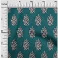 thumbnail image 1 of oneOone Cotton Poplin Twill Dark Teal Blue Fabric Leaves & Floral Block Diy Clothing Quilting Fabric Print Fabric By Yard 56 Inch Wide, 1 of 2