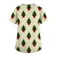 thumbnail image 5 of Garbnen Scrub Tops Women Christmas Women Scrub Top Short Sleeve V Neck Santa Claus Print Nurses Working Uniforms with Pockets, 5 of 6