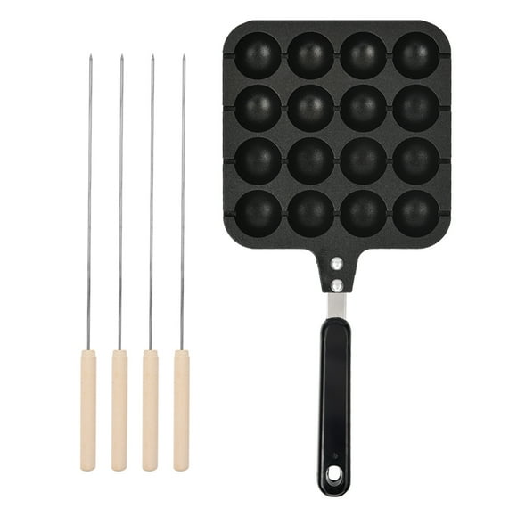 DEWIN Takoyaki, Takoyaki Pan Appam Pan 16 Holes Takoyaki Grill Pan Plate Non-Stick Cooking Baking Mold Tool for Making Takoyaki and Round Pancakes