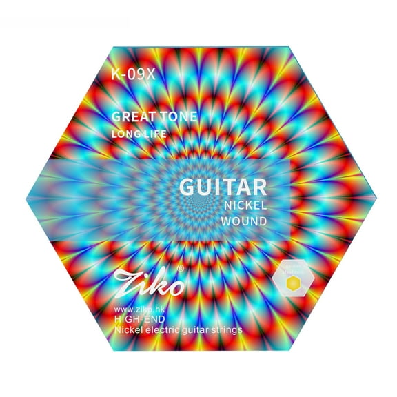 Ziko Electric Guitar Strings 09-42 Hex High Carbon Steel and Nickel Multi-Color