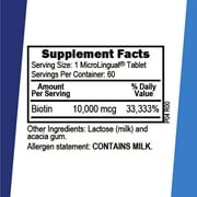 Superior Source Biotin 10,000 mcg - Daily Supplement Supports Hair Health & Growth - Natural Biotin Supplement Aids Healthy Nails & Skin - 60 Sublingual Dissolving Tablets