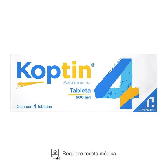 Koptin Azitromicina 500 mg 4 tabletas