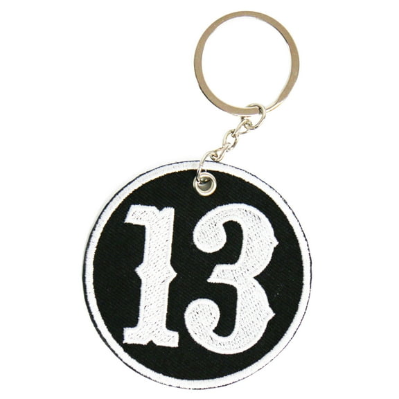 Hot Leathers KCH1043 Circle 13 Embroidered Key Chain 3X3