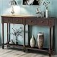 thumbnail image 3 of P PURLOVE Retro Console Table Sofa Table for Entryway with Drawers and Shelf Living Room Table (Espresso), 3 of 4