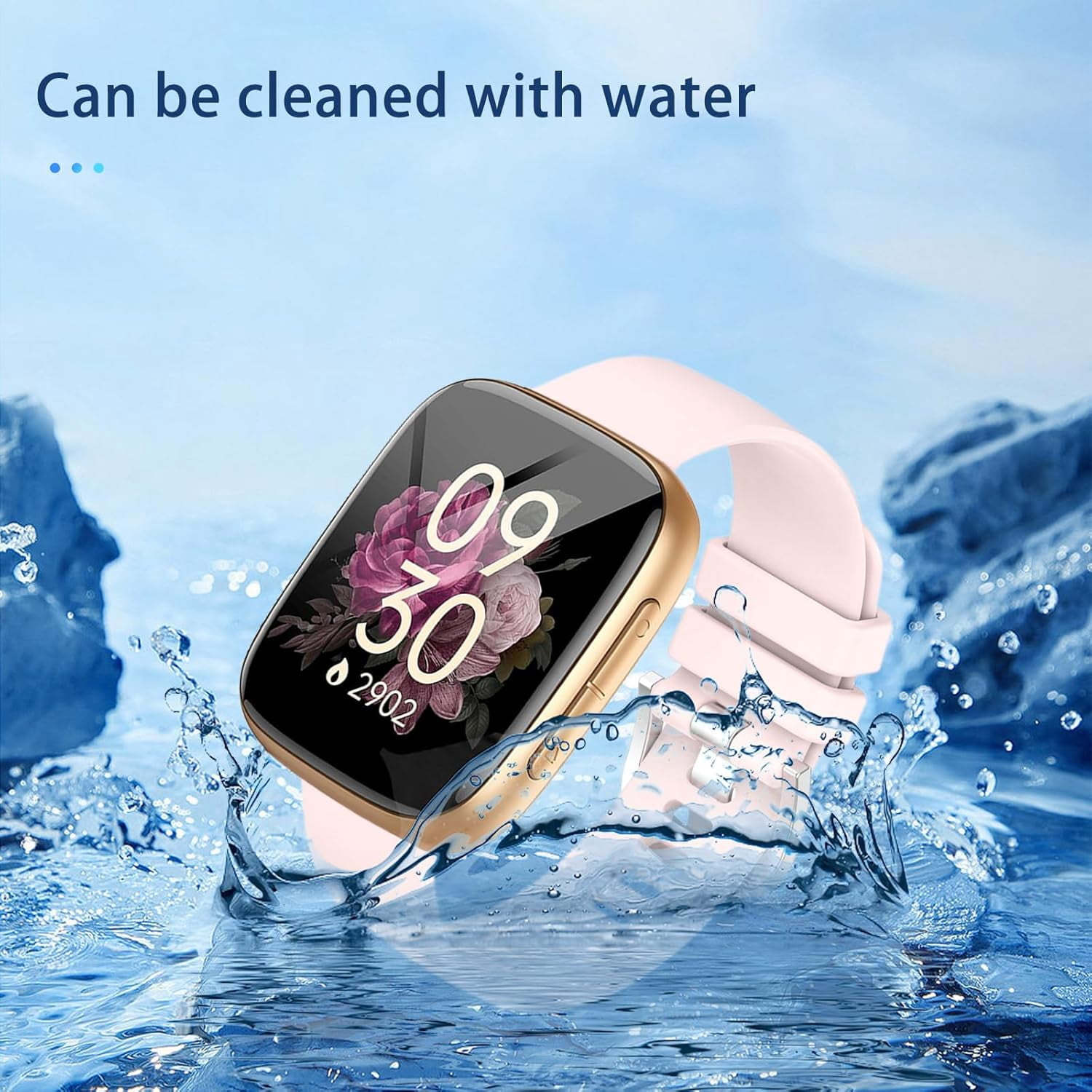 CRKMGS-Band for Quican/Tensky GTX20, SmartWatch Replacement Band,Soft Silicone Strap,SmartWatch Accessories,Replacement Strap for Quican GTX20 Smart Watch(Pink)