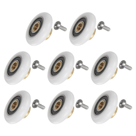 Shower Door Roller Wheel 23mm Dia. Replacement Part for Bathroom Glass Door, Sliding Door Roller, (2 Set 8pcs)
