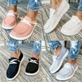 thumbnail image 2 of Women's Slip on Canvas Shoes Low Top Sneakers Non Slip Fashion Casual Fall Classic Lightweight Soft Comfortable Breathable Walking Flat Loafers, 2 of 3