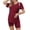 Wine Red, variant on Ekouaer Women's Maternity Two Piece Set Outfits Summer Pregnancy Clothes Short Sleeve Split Side T-Shirts and Biker Shorts