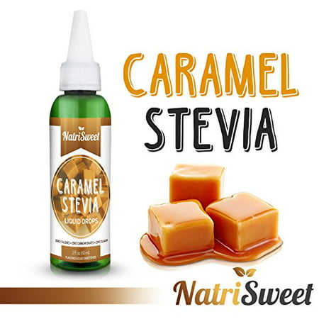 NatriSweet Caramel Stevia Liquid Drops (2 fl oz / 60 Milliliter) - Zero-Calorie Natural Sugar Substitute - Highly Concentrated Stevia Extract - Naturally