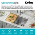 thumbnail image 4 of KRAUS Kore 30” Undermount Workstation 16 Gauge Stainless Steel Double Bowl Kitchen Sink with Accessories, 4 of 7