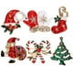 thumbnail image 1 of Set de 6 broches navideños con cristales de estrás, ideales para colgar en la solapa de la ropa., 1 of 7