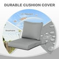 thumbnail image 3 of AOODOR Outdoor Chair Cushions Set, 23"x26", Water Resistant Outdoor Deep Seat Cushions with Handle & Adjustable Straps, Gray, 3 of 7