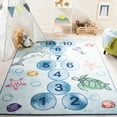 thumbnail image 3 of SAFAVIEH Kids Playhouse Underwater Hopscotch Machine Washable Area Rug, Blue/Grey, 5'5" x 7'7", 3 of 13