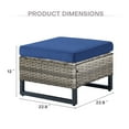 thumbnail image 5 of Gymojoy 2 Pieces Outdoor Ottoman, Patio All Weather Rattan Wicker Footstool Footrest Seat with Removable Cushion,Blue, 5 of 6