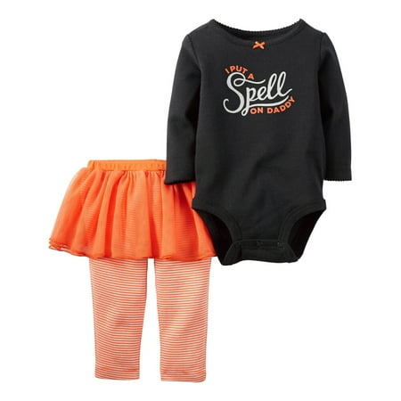 Girls Black Bodysuit - Carters Baby Clothing Outfit Girls 2-Piece Halloween Bodysuit & Tutu Pant Set Black