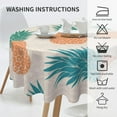 thumbnail image 4 of Pineapple Tablecloth Round Table Cloths 60 Inch Wrinkle Resistant Picnic Table Covers Washable Polyester for Holiday Kitchen Party Picnic, 4 of 6