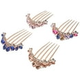 thumbnail image 2 of Miangastore Rhinestone Hair Comb Blue Alloy 4Pcs 2.8X3.3In, 2 of 9