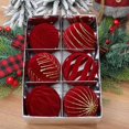 thumbnail image 5 of 6/12 piezas de 6 cm de bolas de Navidad de color rojo vino, adornos para árbol de Navidad de color verde oscuro y blanco, nuevas esferas navideñas colgantes, 5 of 5