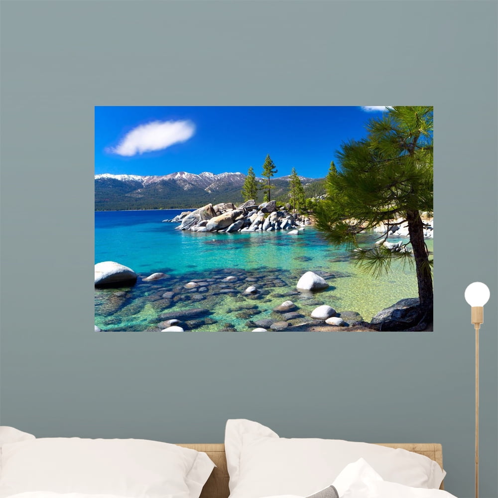 Sand Harbor Beach Lake Wall Mural by Wallmonkeys Peel and Stick Graphic