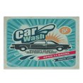 thumbnail image 3 of Retro Cutting Board, Retro Car Wash Auto Service Repair Poster Style Art in Vintage Color Classic Design, Decorative Tempered Glass Cutting and Serving Board, Small Size, Multicolor, by Ambesonne, 3 of 5