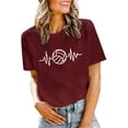 thumbnail image 1 of TSADFHJI Tops Hauts pour Femmes Manches Longues T-Shirts Décontractés Femmes T-Shirts de Volleyball Équipe Tee Graphiques de Volleyball Manches Courtes G Rouge, 1 of 3