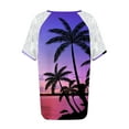 thumbnail image 5 of Hauts d'Été Grande Taille pour Femmes Hauts en Dentelle pour Femmes Blouses d'Été Patchwork Imprimé Amples Grande Taille Col en V Manches Courtes T-Shirts Col en V Femmes en Solde, 5 of 5