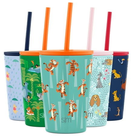 Simple Modern Disney Kids Cup 12oz Classic Tumbler with Lid and Silicone Straw - Vacuum Insulated Stainless Steel for Toddlers Girls Boys - Disney: Tigger