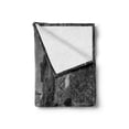 thumbnail image 2 of Black and White Soft Flannel Fleece Throw Blanket, Red Umbrella on a Dark Narrow Street in Tuscany Italy Rainy Winter, Cozy Plush for Indoor and Outdoor Use, 70" x 90", Grey Vermilion, by Ambesonne, 2 of 6