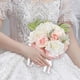 thumbnail image 1 of Ramo de novia para boda, flores artificiales artesanales, ramo de con flores elegantes para boda, accesorios fotográficos, regalos Rosa, 1 of 8