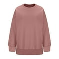 thumbnail image 3 of Timegard Womens Sweatshirts Crew Neck Long Sleeve Comfy Solid Color Pullover Fall Casual Loose Tops, 3 of 3