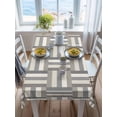 thumbnail image 3 of Vintage Lines Texture Rectangle Tablecloth, Minimalist Geometric Stripes Art Gray Waterproof & StainResistant Tablecloth, Washable Oil-proof Table Cover for Dining/Party/Wedding/Buffet 60x102 In, 3 of 9