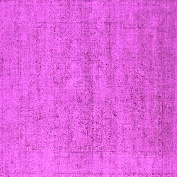 Ahgly Company Indoor Square Oriental Pink Industrial Area Rugs, 3' Square