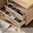 thumbnail image 4 of Nightstand with Charging Station Modern End Side Table with 2 Drawers & Spacious Top Area for Bedroom Living Room, Natural Oak, 4 of 8