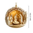 thumbnail image 2 of Christmas Nativity Scene Acrylic Flat Ornament 3.1 in Religious Holy Family Hanging Tree Decor Design C, 2 of 6