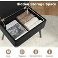 thumbnail image 5 of Favory Vanity Stool Chair with Storage, Multifunctional 20" Makeup Seat with Wood Legs, Ottoman Foot Rest, Upholstered Tufted Makeup Vanity Chair for Dressing Bedroom Living Room,Black,2, 5 of 10