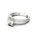 thumbnail image 4 of Art deco 2.00 Carat Emerald Cut Diamond Moissanite Engagement Ring Set, Wedding Ring in 925 Sterling Silver With 18k White Gold Plating Feminine Gift, Promise Ring, Anniversary Gift, 4 of 4