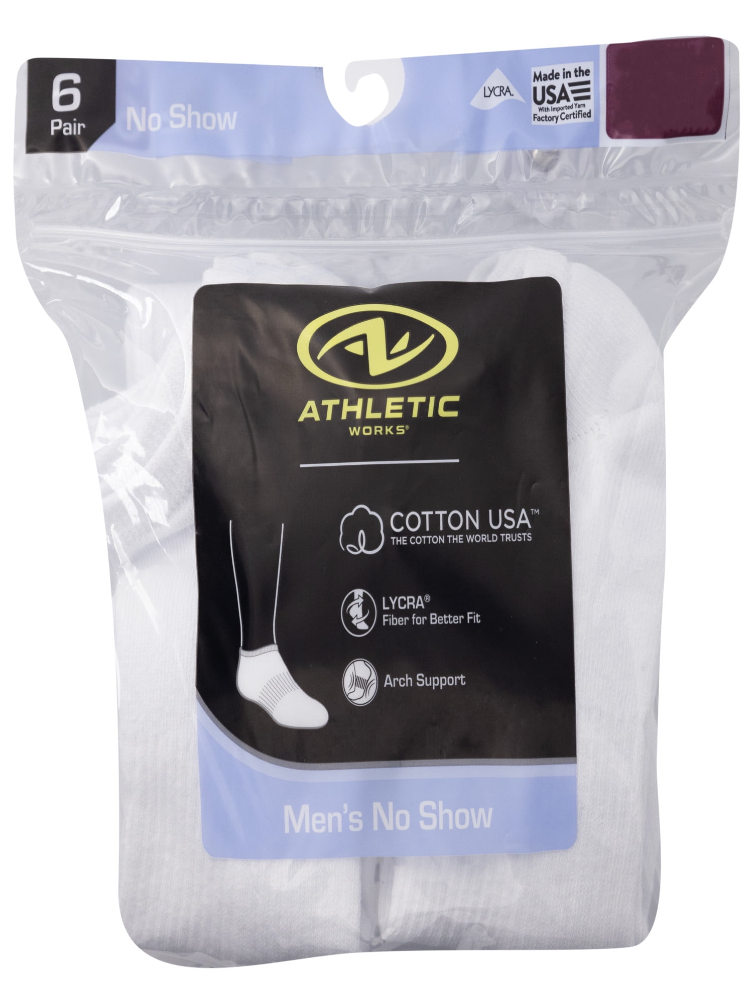 Athletic Works Men's P6 Noshow