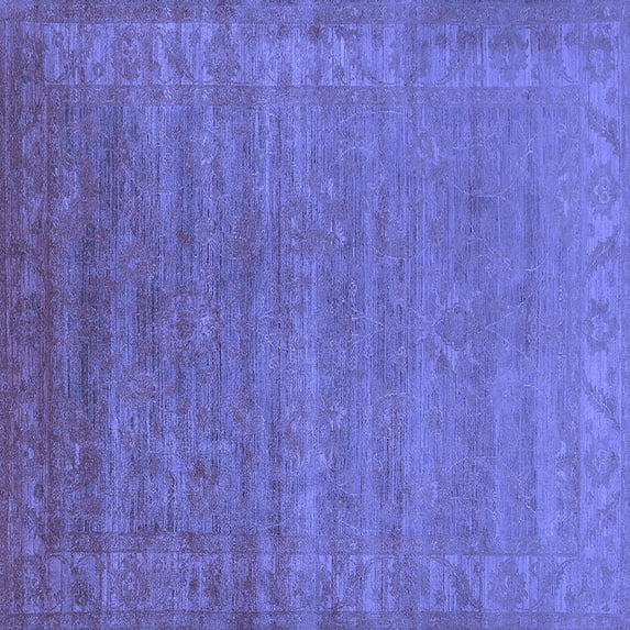 Ahgly Company Indoor Square Oriental Blue Industrial Area Rugs, 5' Square