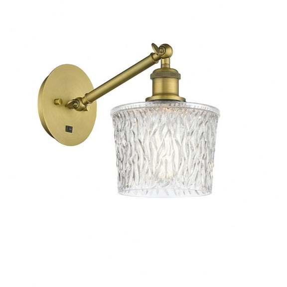 317-1W-BB-G402-LED-Innovations Lighting-Niagra - 1 Light Wall Sconce In Art Nouveau Style-10.88 Inches Tall and 6.5 Inches Wide Brushed Brass Clear
