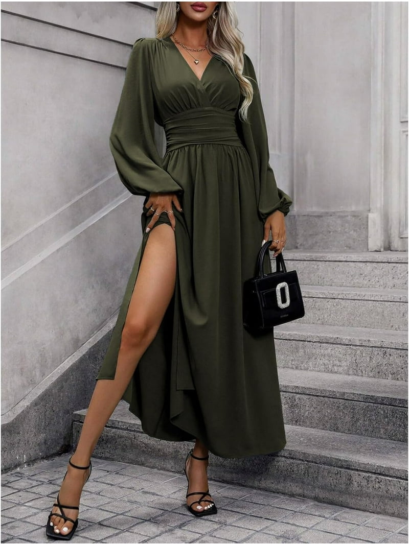 green emerald velvet dress Valencia Formal Off-The-Shoulder Wrap Dress