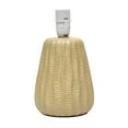 thumbnail image 3 of Simple Designs 11.02" Traditional Mini Modern Ceramic Texture Pastel Accent Bedside Table Desk Lamp with Matching Fabric Shade for Bedroom, Nightstand, Living Room, Entryway, 3 of 9