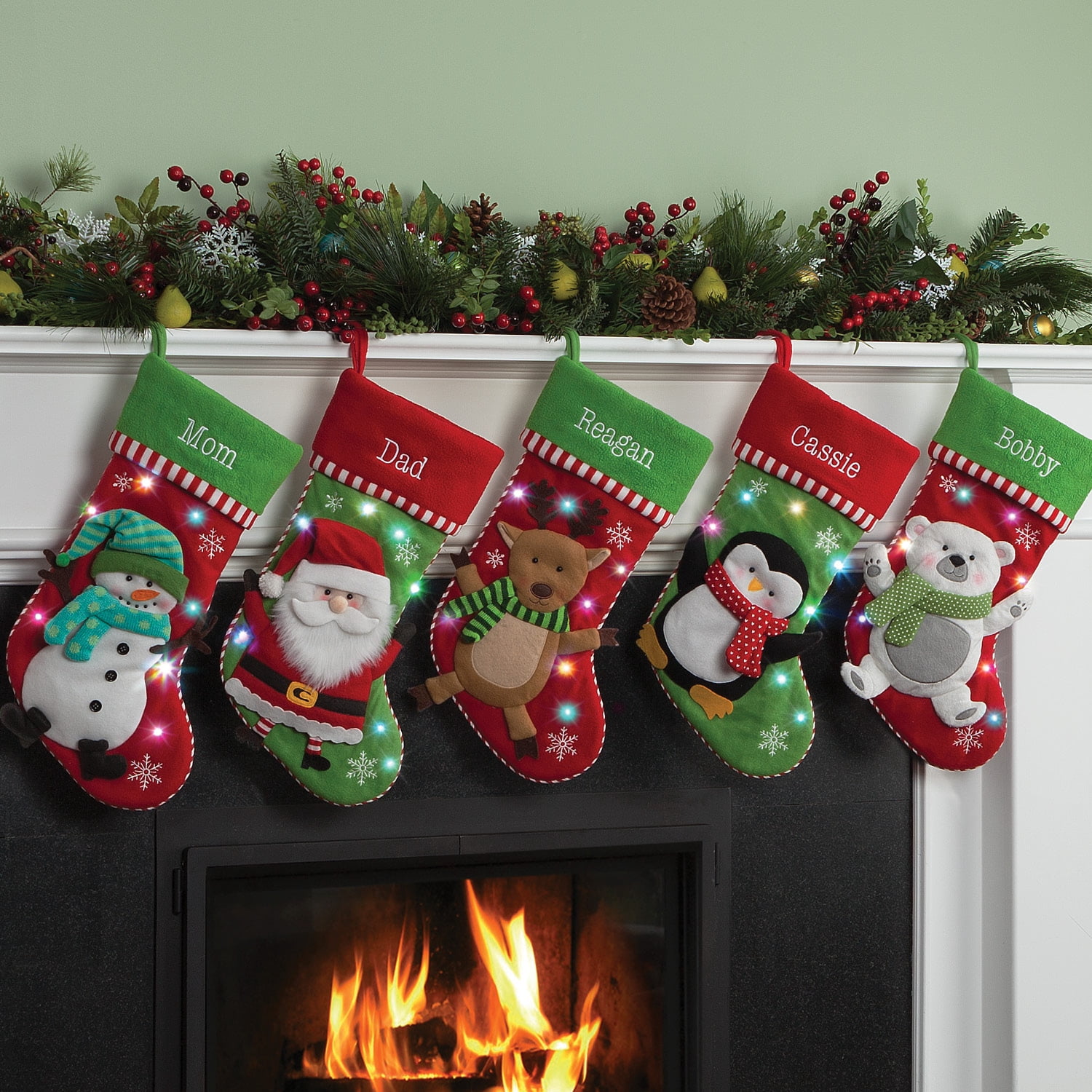 Personalized LED Light Up Stocking with 5 Styles to Choose From