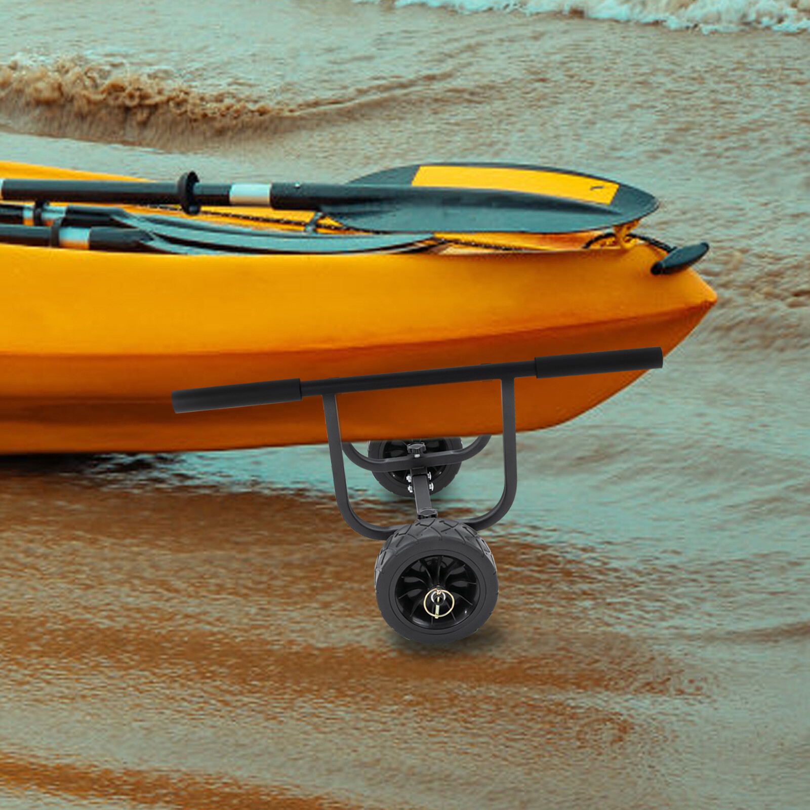 Inflatable Boat Trailer Wheel, Heavy Kayak Trailer Wheel Set for Canoe, Boat Dolly Cart Transport Carrier, Trolley for Small Boat