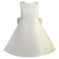 thumbnail image 2 of HUANBAI Girls Dresses Elegant Pearl White Backless Bow Party Gown Toddler Formal Dress For Casual Midi Dresses 9 Years, 2 of 9