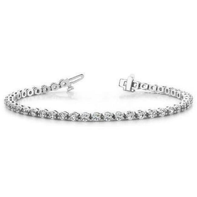 Harry Chad Enterprises 60272 6.15 CT Round Cut Small Diamond Tennis Bracelet, 14K White Gold