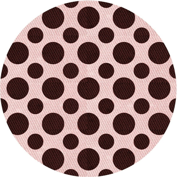 Ahgly Company Machine Washable Indoor Round Transitional Deep Rose Pink Area Rugs, 4' Round