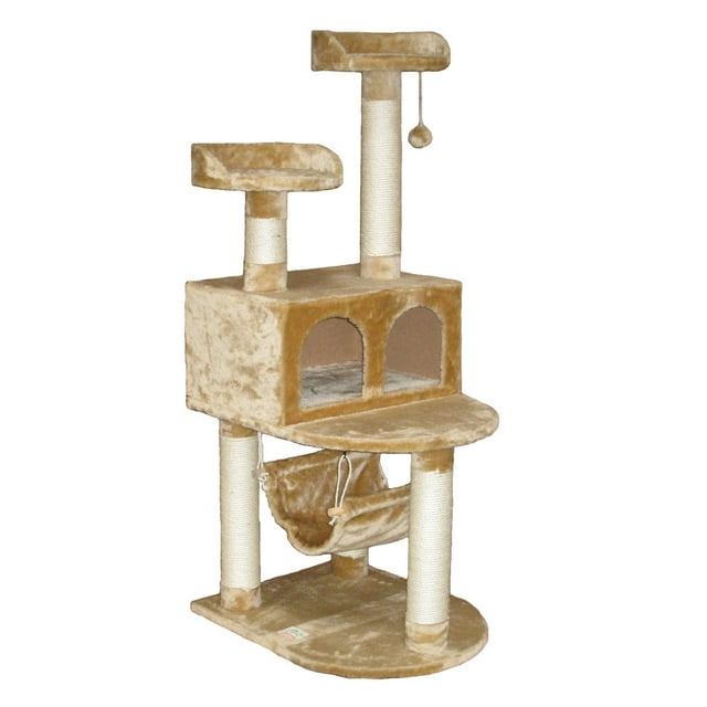 Go Pet Club 54 in. Beige Double Condo Jungle Cat Tree F29