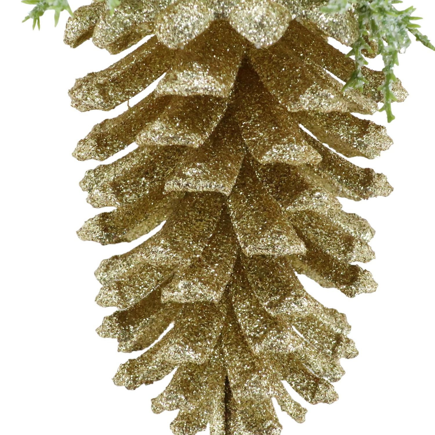 Holiday Time Gold Glitter Pinecone Ornament