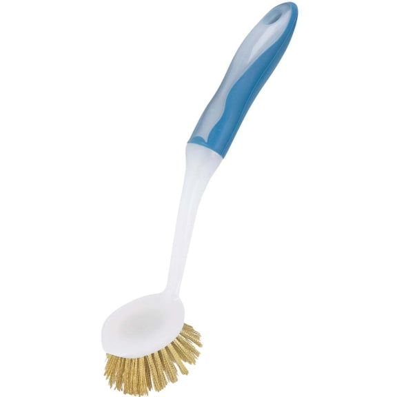 Do it Best Tools Brass Bristle Stove Brush Rubber Handle - Scrub Brush - Yellow